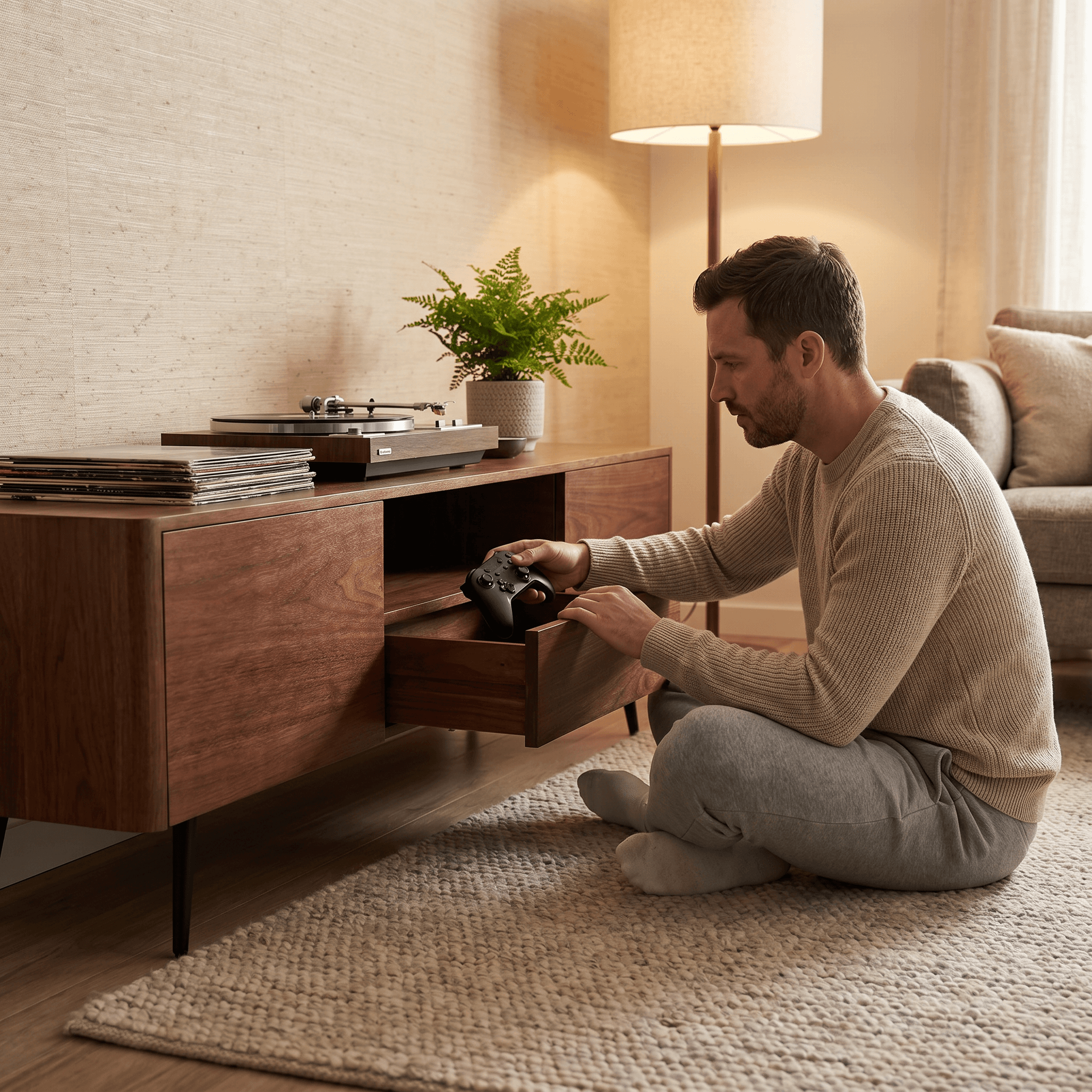 70.8-inch walnut TV stand, suitable for televisions up to 85 inches, featuring enclosed storage and cable management, soft-close hinges and iron legs, ideal for the living room RR
