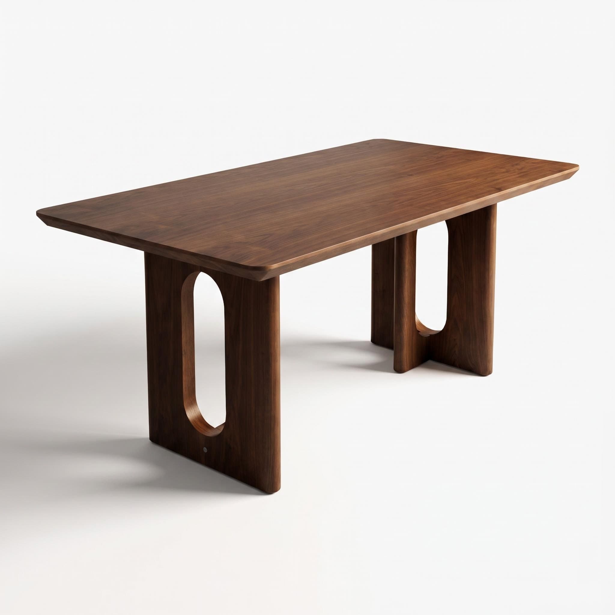 62.9-inch rectangular solid wood dining table; a minimalist, modern design suitable for kitchens, dining rooms and living rooms, in walnut finish